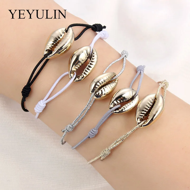 Gold Silver Conch Shell Charms Handmade Elastic Rope Ajustable Bracelet For Women Girls Wristband Hairband Jewelry Gifts12pcs
Gold Silver Conch Shell Charms Handmade Elastic Rope Ajustable Bracelet For Women Girls Wristband Hairband Jewelry Gifts12pcs