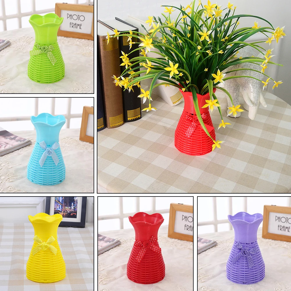 YOEDAF Plastic Flower Basket Vase Blossoms Handmade Rattan Floral Fake Flower Vase Desktop Home Decor (17cm x 9cm,Red)
YOEDAF Plastic Flower Basket Vase Blossoms Handmade Rattan Floral Fake Flower Vase Desktop Home Decor (17cm x 9cm,Red)
