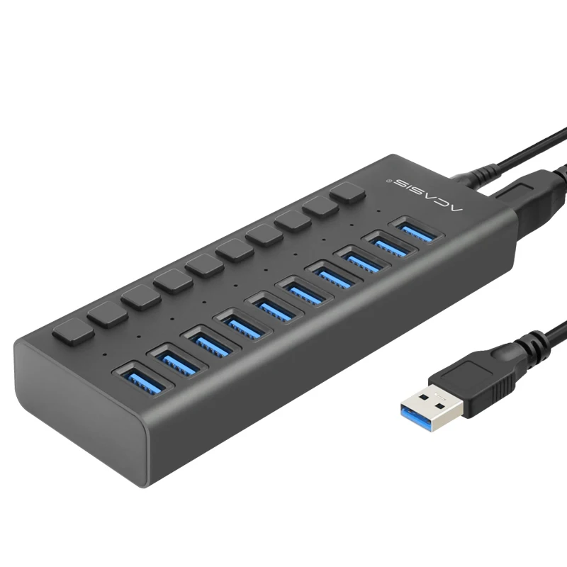 Acasis Usb Hub 3.0 Super Speed 5Gbps 10 Ports Portable Usb 3.0 Hub Splitter With External Power Adapter Pc For Accessories
Acasis Usb Hub 3.0 Super Speed 5Gbps 10 Ports Portable Usb 3.0 Hub Splitter With External Power Adapter Pc For Accessories