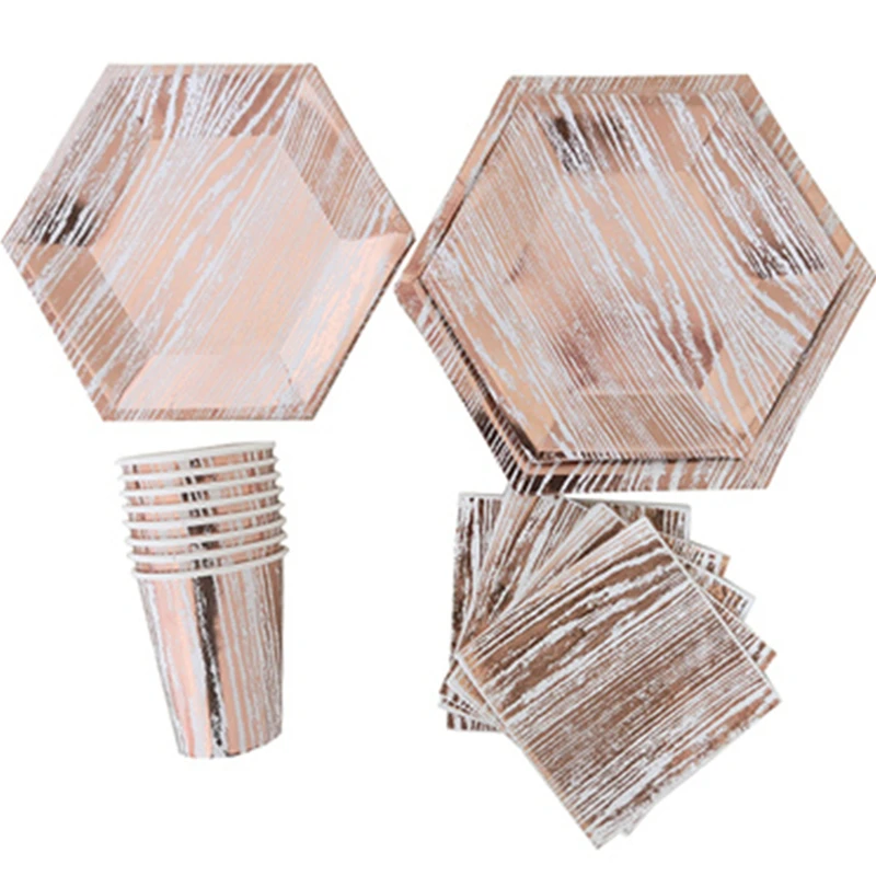 16SET Rose Gold Series Paper Cups Plates Napkins Tableware Modern Hexagon Design Cake Table Wedding Birthday Party Decor
16SET Rose Gold Series Paper Cups Plates Napkins Tableware Modern Hexagon Design Cake Table Wedding Birthday Party Decor