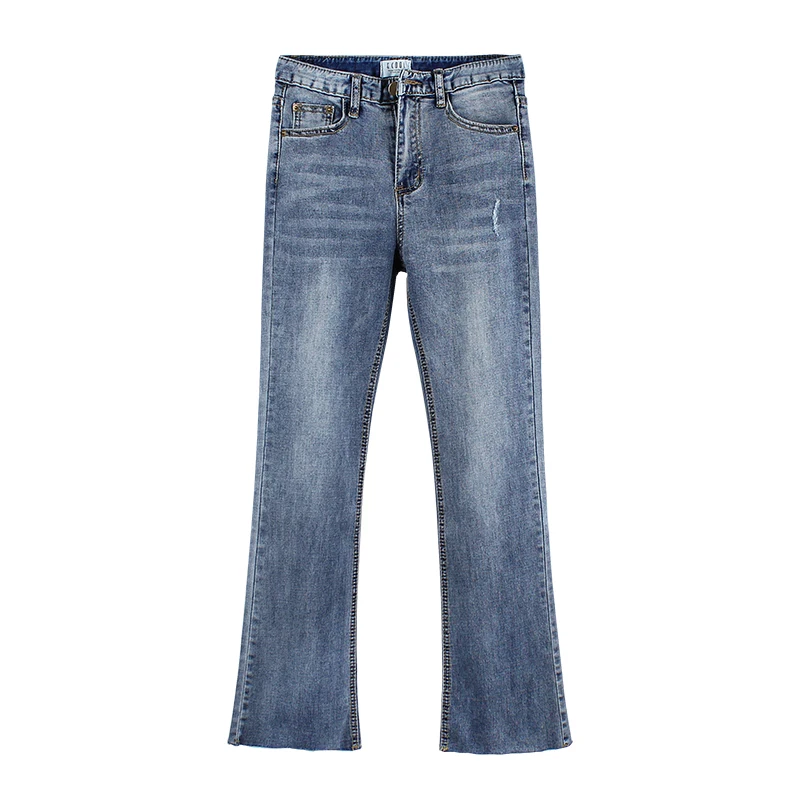 Pengpious fashion high waist women jeans wrinkle wash flare hem frayed hem denim pants
Pengpious fashion high waist women jeans wrinkle wash flare hem frayed hem denim pants