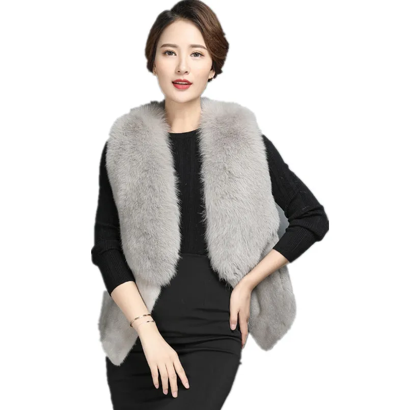 Real mink fur vest with real fox fur collar beige solid color autumn winter warm full plet female real fur outfit C172
Real mink fur vest with real fox fur collar beige solid color autumn winter warm full plet female real fur outfit C172