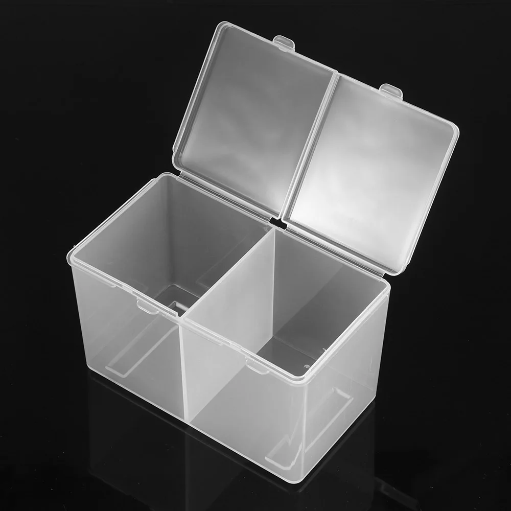 Plastic Dustproof Storage Box Container 2 Compartments Durable Case Holder for Nail Polish Removing Makeup Cotton Pads Swab
Plastic Dustproof Storage Box Container 2 Compartments Durable Case Holder for Nail Polish Removing Makeup Cotton Pads Swab