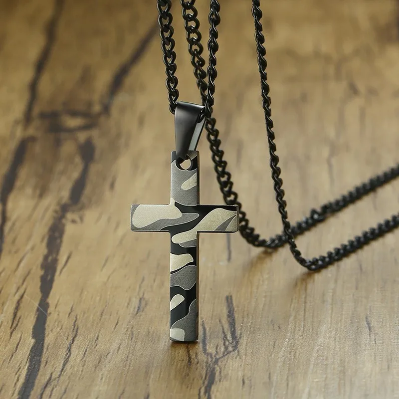 Vnox Camouflage Cross Pendants for Men Stainless Steel Necklace Soldier Tough Man Prayer Jewelry 24" Curb Chain
Vnox Camouflage Cross Pendants for Men Stainless Steel Necklace Soldier Tough Man Prayer Jewelry 24" Curb Chain