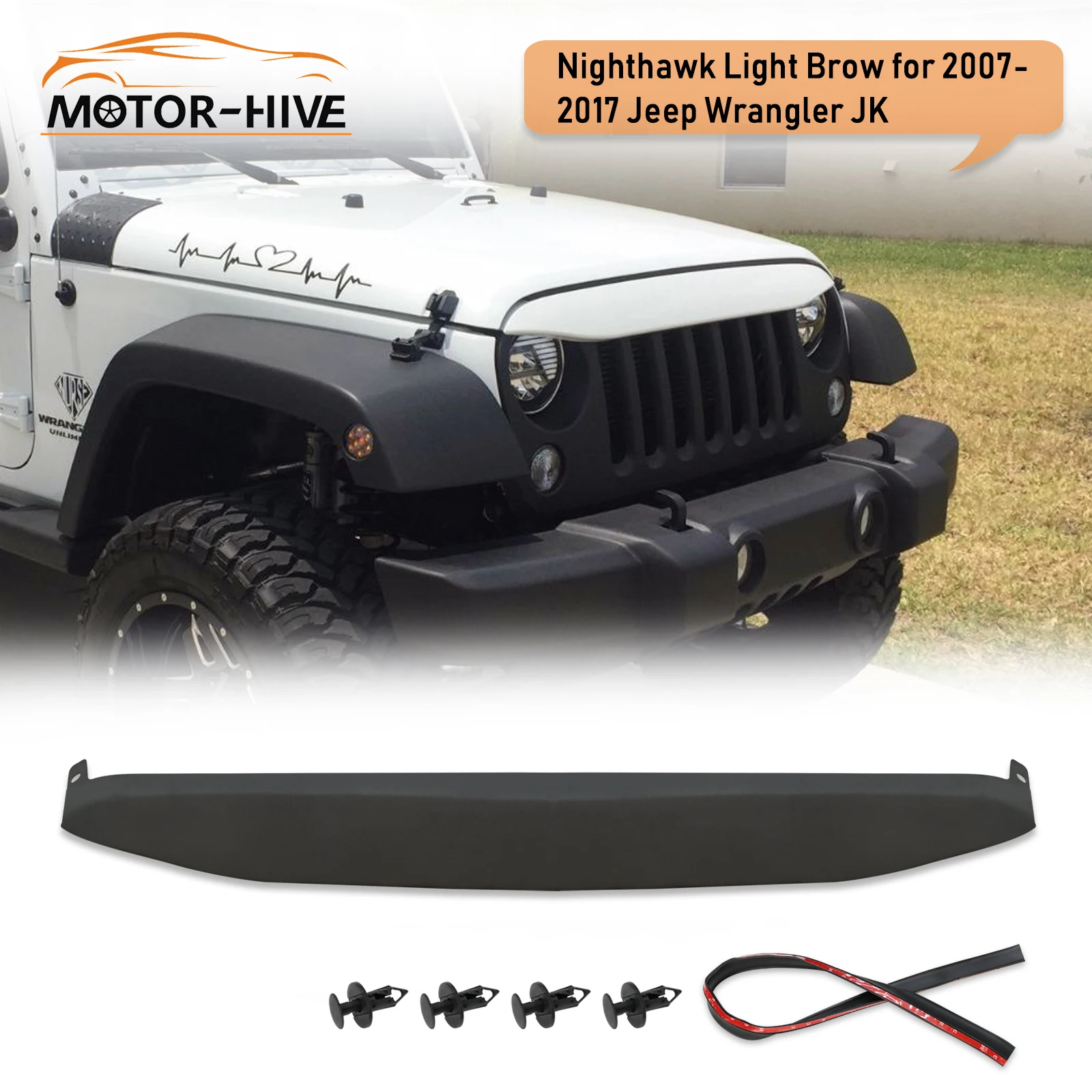 Undercover Nighthawk Light Brow Cover for 2007-2017 Jeep Wrangler JK US Stock | Автомобили и мотоциклы