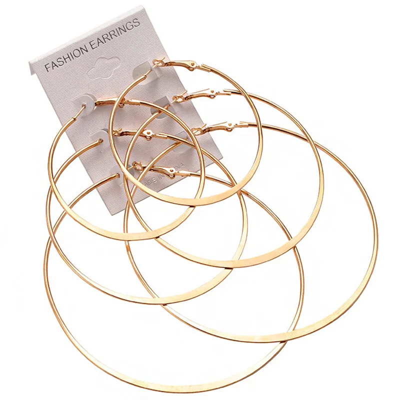 3 Pairs/set 5.5/7.5/9cm Fashion Big Circle Hoop Earrings for Women Round Girl's 2018 Golden Silver Coior Jewelry Hypoallergenic
3 Pairs/set 5.5/7.5/9cm Fashion Big Circle Hoop Earrings for Women Round Girl's 2018 Golden Silver Coior Jewelry Hypoallergenic