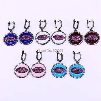 3Pair Mix Colors Micro Pave zirconia enamel ROUND earrings,Fashion lips High Quality Dangle Earrings For Women Jewelry
3Pair Mix Colors Micro Pave zirconia enamel ROUND earrings,Fashion lips High Quality Dangle Earrings For Women Jewelry