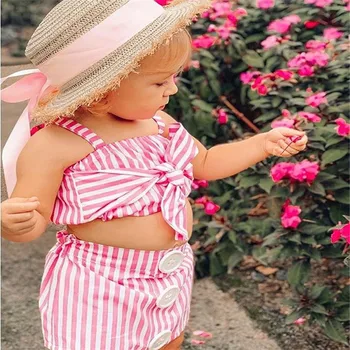 Fashion Toddler Kids Baby Girl Sets Stripes Double Shoulder Strap Crop Top Button Skirt Summer Streetwear Outfits Girls Clothes
Fashion Toddler Kids Baby Girl Sets Stripes Double Shoulder Strap Crop Top Button Skirt Summer Streetwear Outfits Girls Clothes