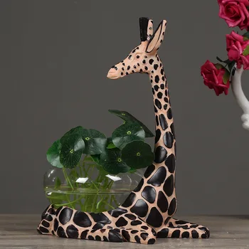 Fashion Clear Glass Vase Creative Aquarium Personality Hydroponic Flower Pot Vase Resin Giraffe Aquarium Flower Vase for Home
Fashion Clear Glass Vase Creative Aquarium Personality Hydroponic Flower Pot Vase Resin Giraffe Aquarium Flower Vase for Home