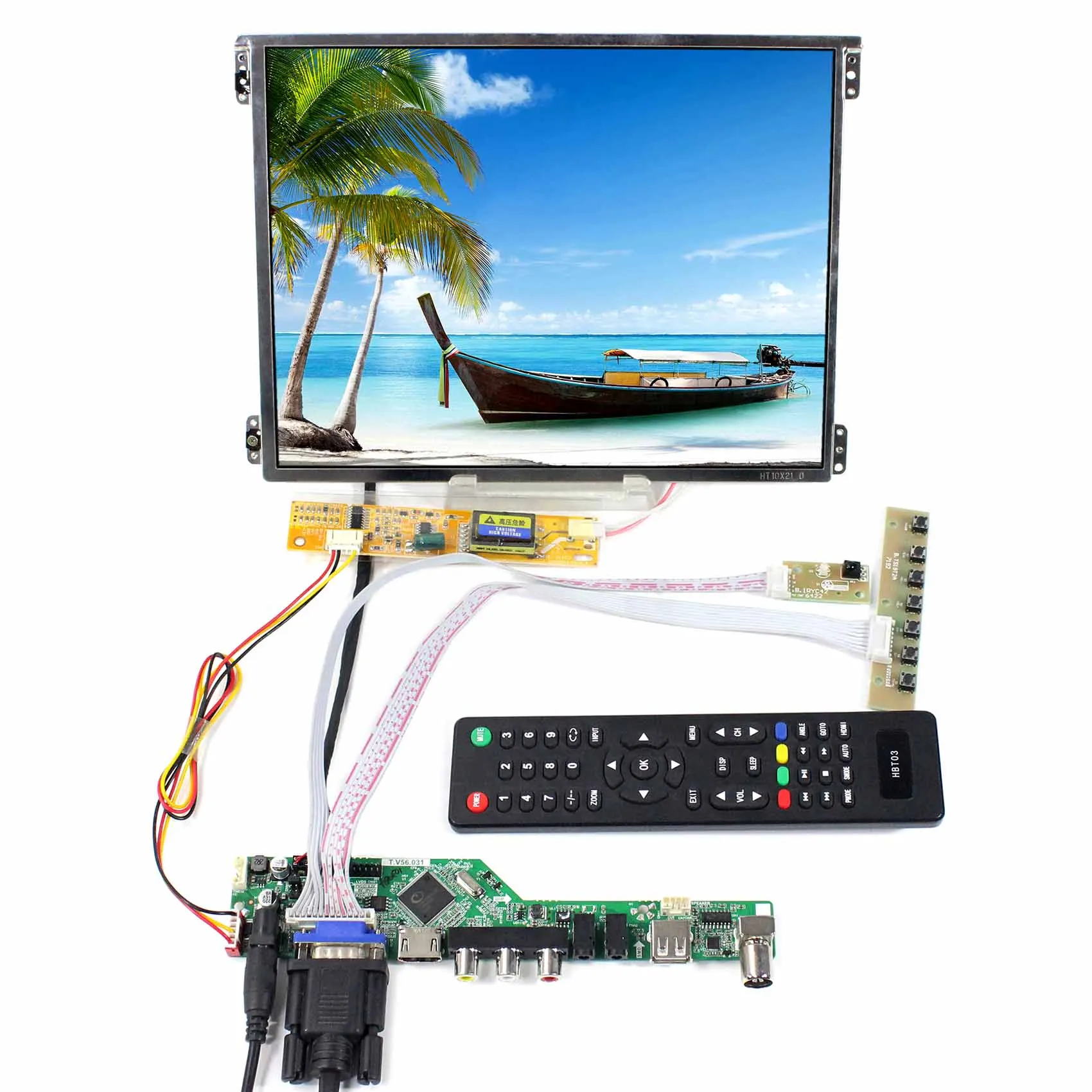 10.4inch 1024X768 LCD Screen HT10X21-311 with HDMI VGA AV USB RF LCD Controller Board T.V56.03
10.4inch 1024X768 LCD Screen HT10X21-311 with HDMI VGA AV USB RF LCD Controller Board T.V56.03