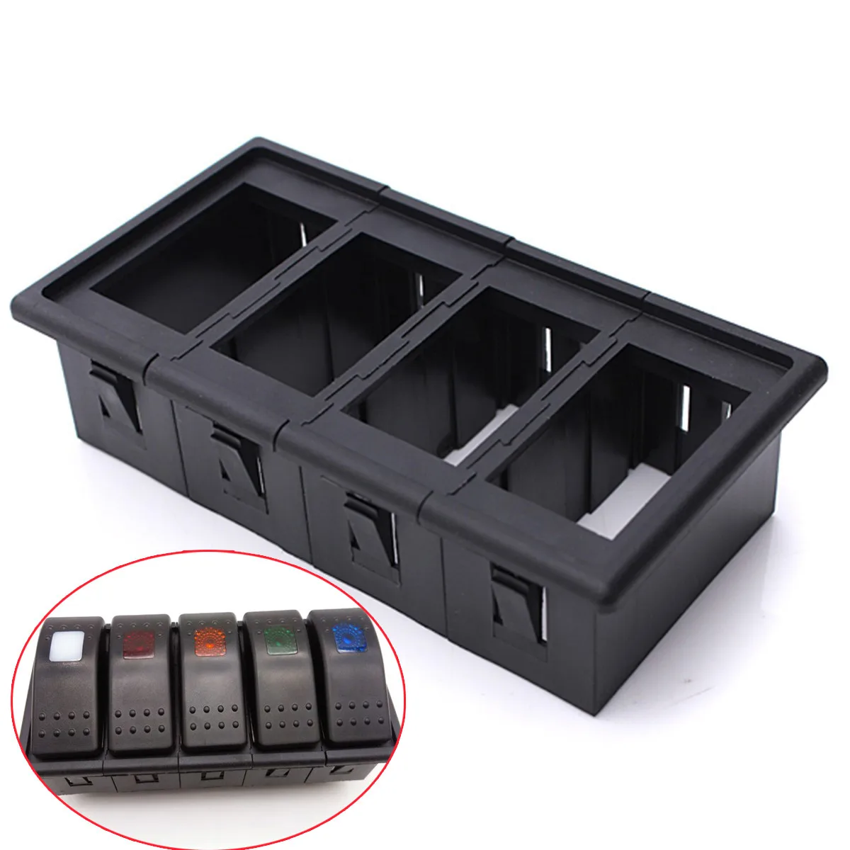 Waterproof 4x Auto Boat Car Rocker Switch Clip Panel Patrol Holder Housing ARB Carling 4X4 Boat Switch Panel
Waterproof 4x Auto Boat Car Rocker Switch Clip Panel Patrol Holder Housing ARB Carling 4X4 Boat Switch Panel