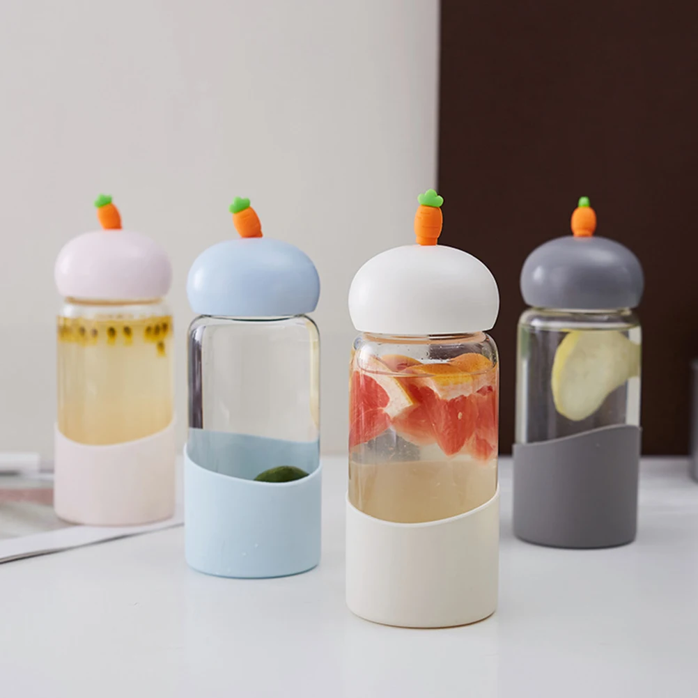 Transparent Glass Bottle Radish Head Silicone Case Water Bottle High Temperature Resistant Drinking Bottle For Student
Transparent Glass Bottle Radish Head Silicone Case Water Bottle High Temperature Resistant Drinking Bottle For Student
