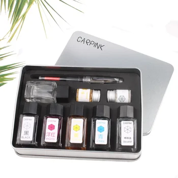 Carpink Self-tuning Ink Set, Fountain Pen With Silver Powder And Golden Powder DIY Ink Gift Box Set 
Carpink Self-tuning Ink Set, Fountain Pen With Silver Powder And Golden Powder DIY Ink Gift Box Set