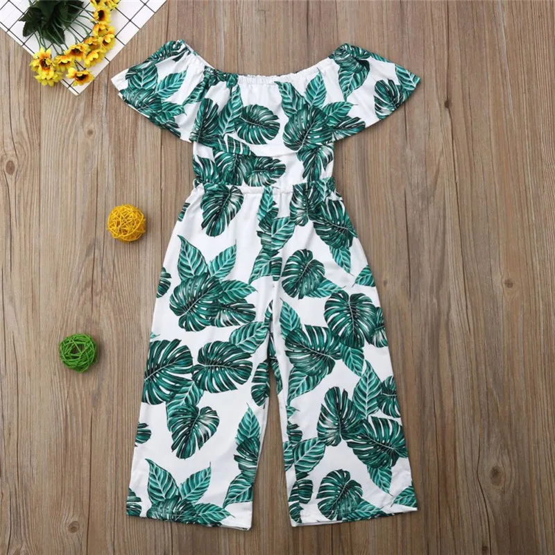 Kids Girl Rompers Green Leaf Pattern Off Shoulder Long Jumpsuit Fashion Comfortable Summer Outfits Clothes
Kids Girl Rompers Green Leaf Pattern Off Shoulder Long Jumpsuit Fashion Comfortable Summer Outfits Clothes