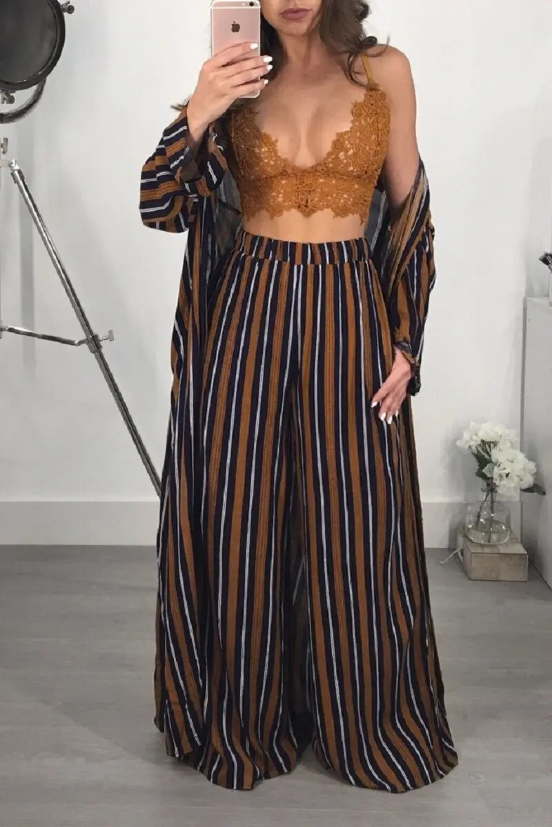 Sexy Loose Lace 3 Piece Set Crop Top Long Sleeve Cardigan and Pants Striped Full Sleeve Pants Set V Neck See Through Women Set
Sexy Loose Lace 3 Piece Set Crop Top Long Sleeve Cardigan and Pants Striped Full Sleeve Pants Set V Neck See Through Women Set