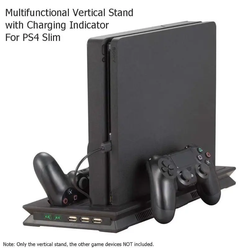 ALLOYSEED Vertical Game Pads Stand Dock Mount Support Base Holder Dual Cooling Fan with Charge State Indicator for PS4 Slim
ALLOYSEED Vertical Game Pads Stand Dock Mount Support Base Holder Dual Cooling Fan with Charge State Indicator for PS4 Slim