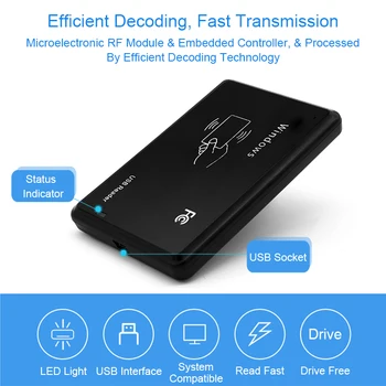 RFID Reader 125khz EM4100 USB RFID ID Contactless Sensitivity Access Control Card Support Window System USB Rfid Card Reader
RFID Reader 125khz EM4100 USB RFID ID Contactless Sensitivity Access Control Card Support Window System USB Rfid Card Reader