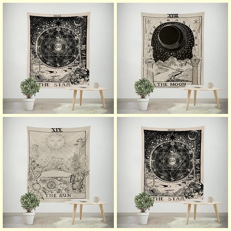 The Tarot Hanging Tapestries Sun Star Moon Tapestry Hippie Wall Hanging Blanket Wall Carpet Yoga Mat Home Decor
The Tarot Hanging Tapestries Sun Star Moon Tapestry Hippie Wall Hanging Blanket Wall Carpet Yoga Mat Home Decor