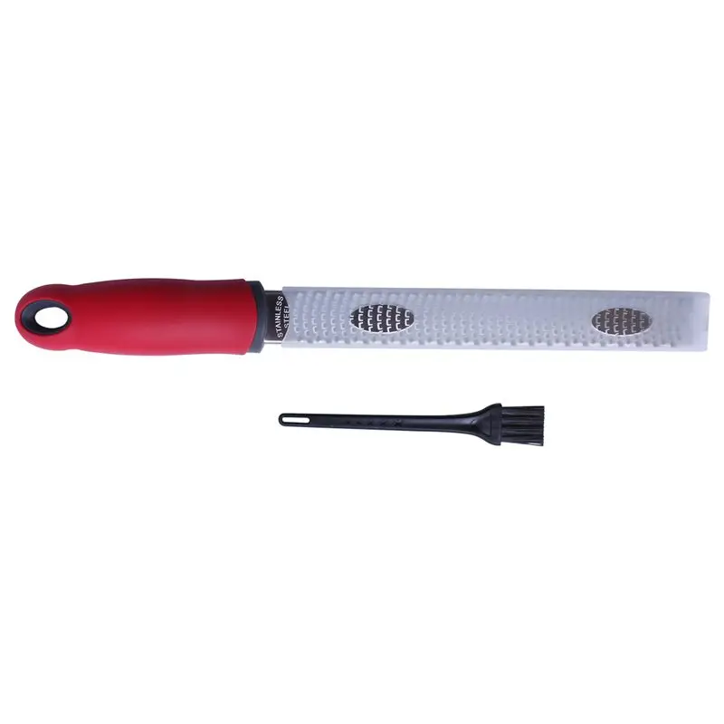 Cheese Grater and Lemon Zester in Stainless Steel with Nonslip Desgin Silicone Grip and Rubber Footings. Suitable for Ginger G
Cheese Grater and Lemon Zester in Stainless Steel with Nonslip Desgin Silicone Grip and Rubber Footings. Suitable for Ginger G