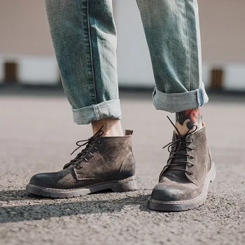 Fashion Leisure Men Chelsea Boots Ankle Lace-Up Winter Vintage Motorcycle Boots Solid Lace-Up Cross-tied British Style Shoes
Fashion Leisure Men Chelsea Boots Ankle Lace-Up Winter Vintage Motorcycle Boots Solid Lace-Up Cross-tied British Style Shoes