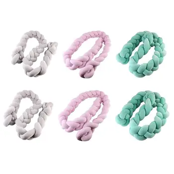 

150cm 200cm Baby Bed Bumper Handmade Knot Design Newborn Baby Crib Protector Cot Bumpers Bedding Accessories Infant Room Decor