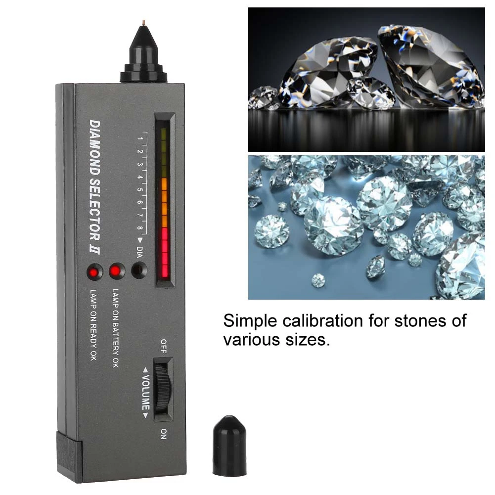1pc Professional High Accuracy Diamond Tester Gemstone Gem Selector Jewelry Watcher Tool LED Diamond Indicator Test Pen Jeweler
1pc Professional High Accuracy Diamond Tester Gemstone Gem Selector Jewelry Watcher Tool LED Diamond Indicator Test Pen Jeweler