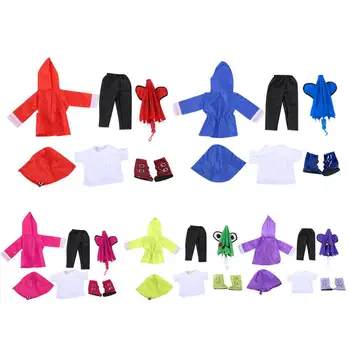 6pcs T-shirt/Hat/Raincoat/Pants/Shoes/Umbrella Clothes Set for 18in Toy Baby Doll Gift Cute And Lovely Clothes Suit For Doll
6pcs T-shirt/Hat/Raincoat/Pants/Shoes/Umbrella Clothes Set for 18in Toy Baby Doll Gift Cute And Lovely Clothes Suit For Doll