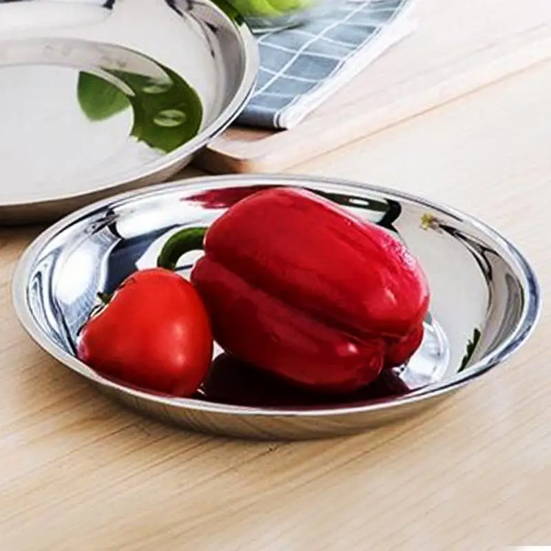 Good Quality 16-28cm Dia Stainless Steel Dinner Plate Tableware Food Container Salad Dessert Fruit Services Dish Tray
Good Quality 16-28cm Dia Stainless Steel Dinner Plate Tableware Food Container Salad Dessert Fruit Services Dish Tray