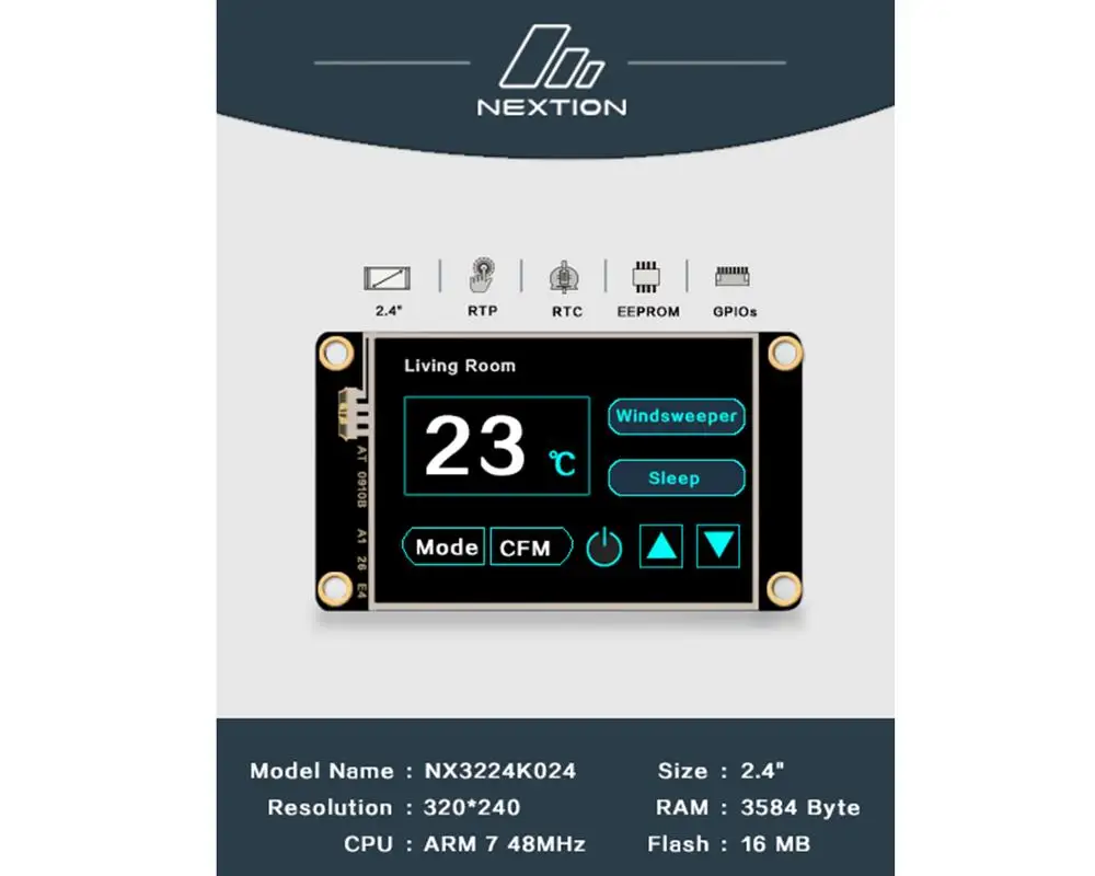 Nextion Enhanced NX3224K024 - 2.4'' HMI Intelligent Touch Display USART TFT LCD Module
Nextion Enhanced NX3224K024 - 2.4'' HMI Intelligent Touch Display USART TFT LCD Module