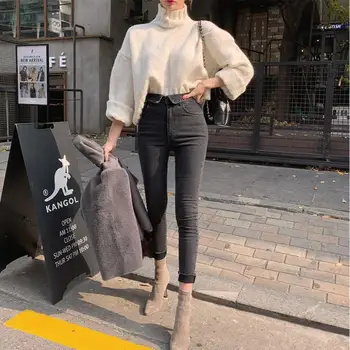 Han edition of the new show thin flanging design flash feet tall waist trousers jeans
Han edition of the new show thin flanging design flash feet tall waist trousers jeans