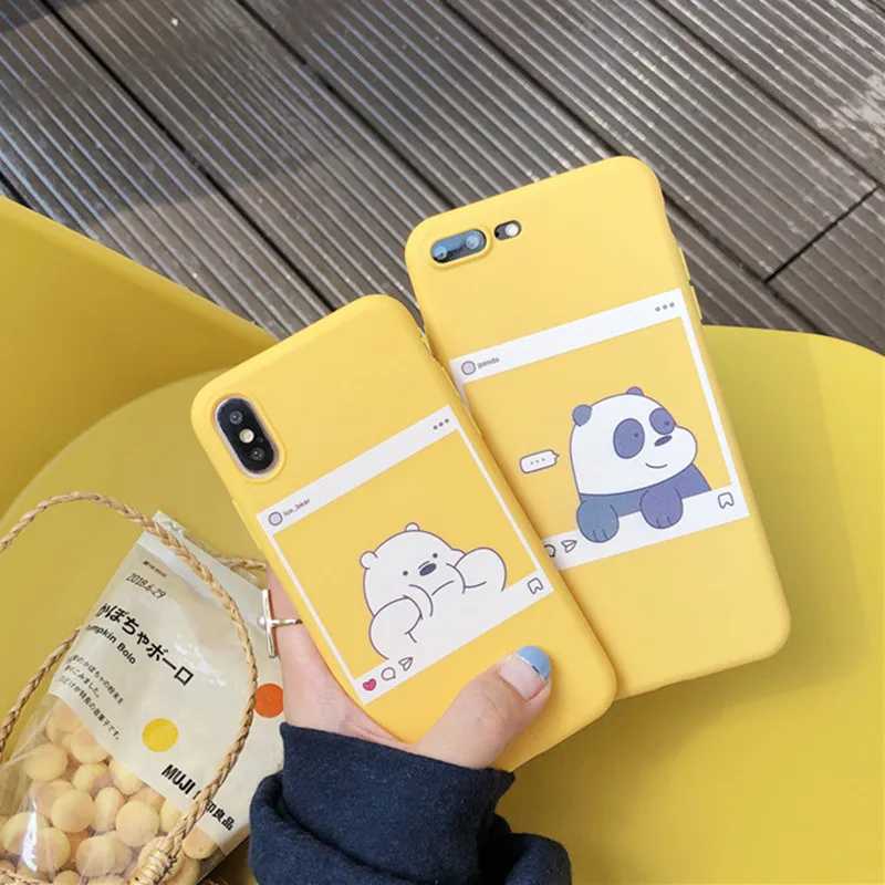 Cute Cartoon We bare bears phone case for coque iphone 8 plus 7 6s 6 plus Kawaii solid color silicone case for iphone cover X XS
Cute Cartoon We bare bears phone case for coque iphone 8 plus 7 6s 6 plus Kawaii solid color silicone case for iphone cover X XS