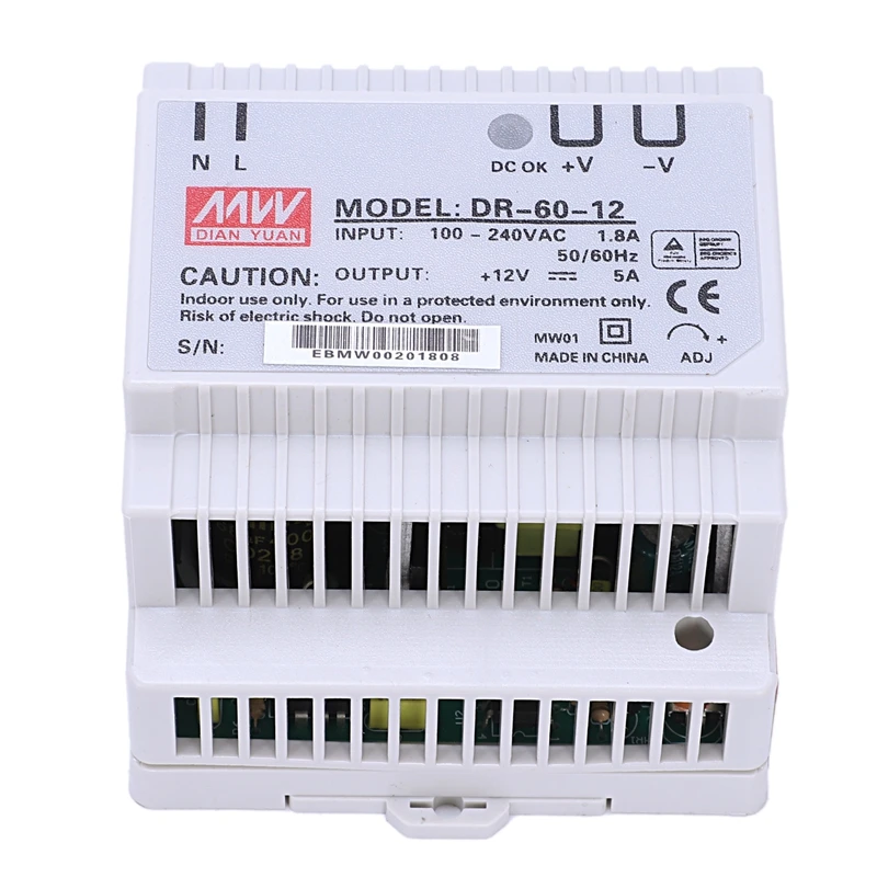 Din rail источник питания 60 Вт 12 В ac dc преобразователь dr-60-12 хорошее качество |