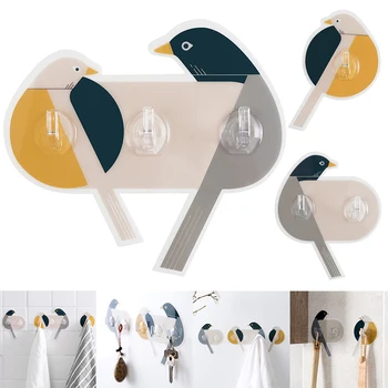 S Free punching One Two Three Hooks Strong Mucilage Glue 1PC PVC Save Space Creative Bird Hook Wall Decoration Wall Sticky Hook
S Free punching One Two Three Hooks Strong Mucilage Glue 1PC PVC Save Space Creative Bird Hook Wall Decoration Wall Sticky Hook