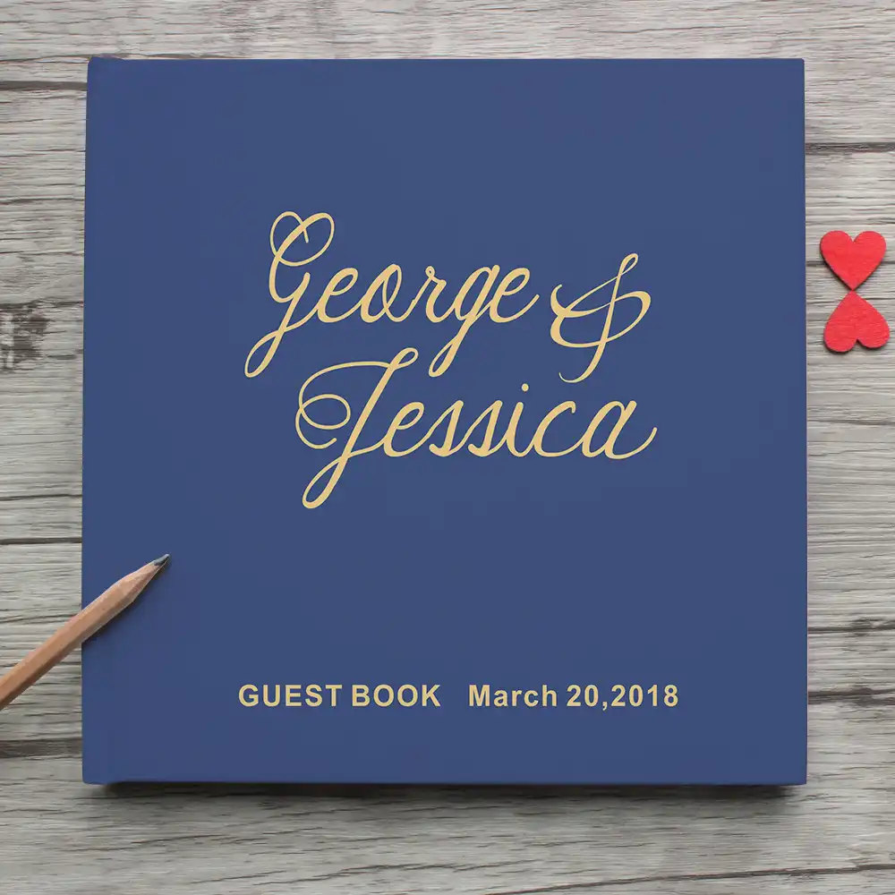 blue mr&mrs photo album personalized wedding guest book