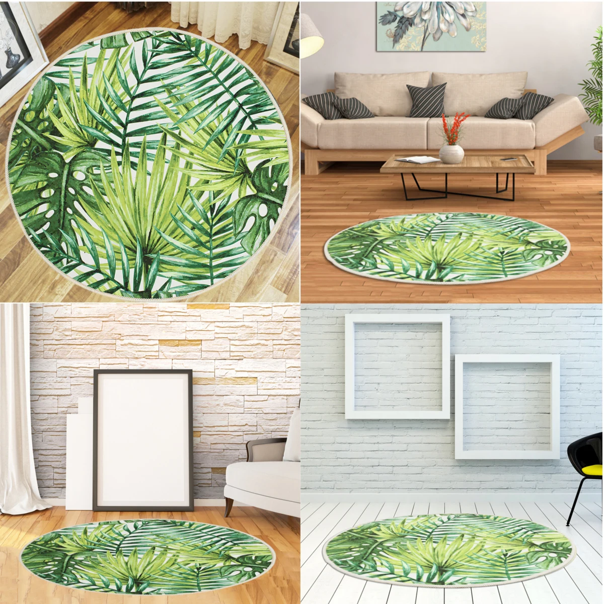 Modern Round Door Mat Floor Mat Carpet Tropical Green Leaves Anti Slip Polyester Children Bedroom Play On Rug Home Textile
Modern Round Door Mat Floor Mat Carpet Tropical Green Leaves Anti Slip Polyester Children Bedroom Play On Rug Home Textile