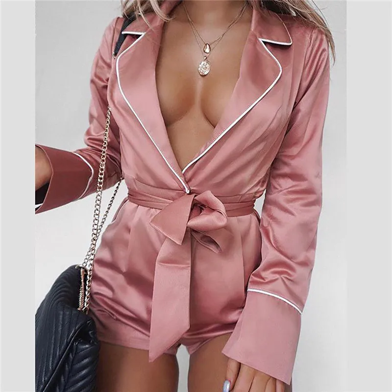 Fashion Women Playsuit Bodycon Satin V-Neck Turn on Clollar Jumpsuit Bandage Romper Beach PartyTrouser Clubwear Pink Grey S-XX
Fashion Women Playsuit Bodycon Satin V-Neck Turn on Clollar Jumpsuit Bandage Romper Beach PartyTrouser Clubwear Pink Grey S-XX