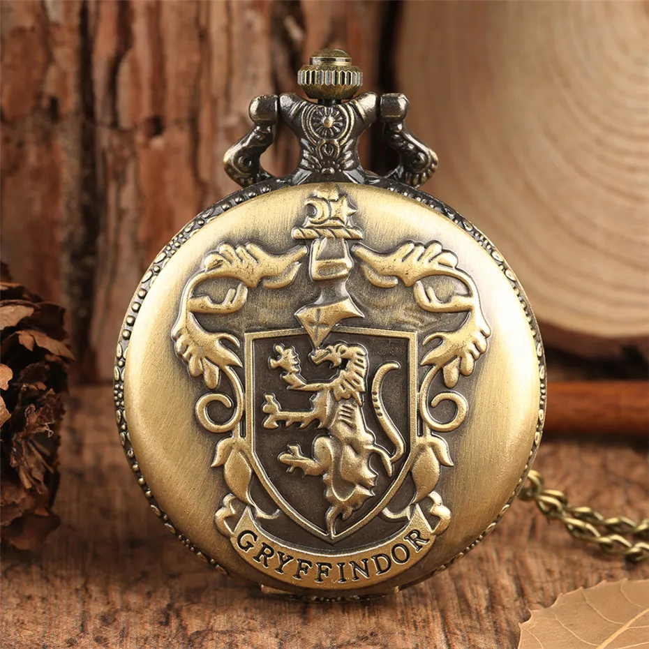 Vintage Gryffindor Theme Fob Pocket Watch Retro Bronze Full Hunter Roman Numerals Diaplay Pendant Watch for Men Women reloj Gift
Vintage Gryffindor Theme Fob Pocket Watch Retro Bronze Full Hunter Roman Numerals Diaplay Pendant Watch for Men Women reloj Gift