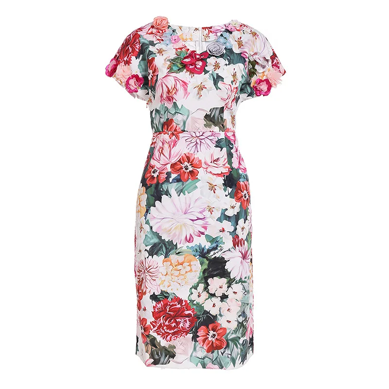 Banulin 2019 Fashion Runway Summer Dress Women's Short Sleeve Beading Appliques Floral Printed Holiday Slim Midi Elegant Dress
Banulin 2019 Fashion Runway Summer Dress Women's Short Sleeve Beading Appliques Floral Printed Holiday Slim Midi Elegant Dress