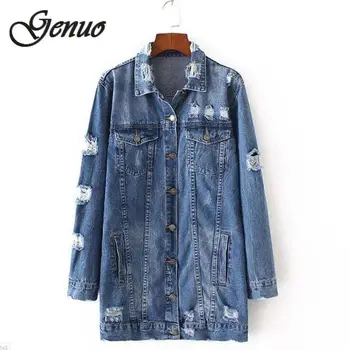 2019 Denim Jackets Women Hole Boyfriend Style Long Sleeve Vintage Jean jacket Denim Loose Spring Autumn Denim Coat Jean
2019 Denim Jackets Women Hole Boyfriend Style Long Sleeve Vintage Jean jacket Denim Loose Spring Autumn Denim Coat Jean