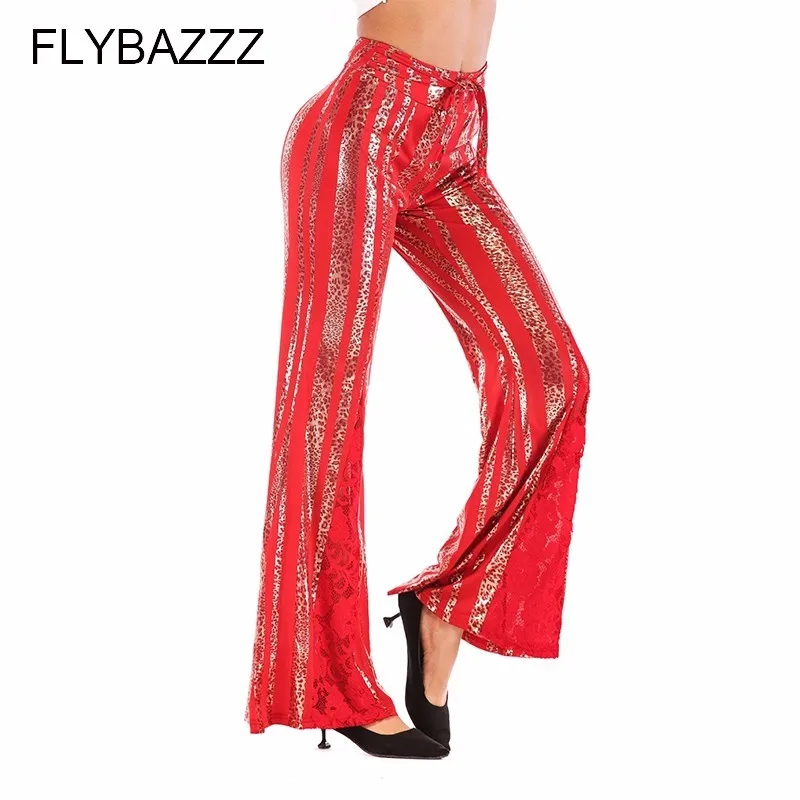 New Elegant Leopard Print Flare Pants Women Fashion Loose Long Pant High Waist Slim Wide Leg Trousers Striped Elastic Yoga Pants
New Elegant Leopard Print Flare Pants Women Fashion Loose Long Pant High Waist Slim Wide Leg Trousers Striped Elastic Yoga Pants