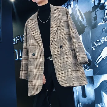 Spring New Woolen Coat Men Fashion Retro Plaid Coat Man Casual Loose Long Jacket High Quality Overcoat Male Clothes M-2XL
Spring New Woolen Coat Men Fashion Retro Plaid Coat Man Casual Loose Long Jacket High Quality Overcoat Male Clothes M-2XL