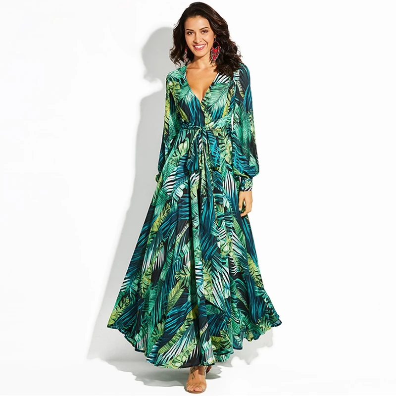 NEW-Women Long Sleeve Dress Tropical Print Vintage Maxi Dresses Boho Casual V Neck Belt Lace Up Tunic Draped Plus Size Dress
NEW-Women Long Sleeve Dress Tropical Print Vintage Maxi Dresses Boho Casual V Neck Belt Lace Up Tunic Draped Plus Size Dress