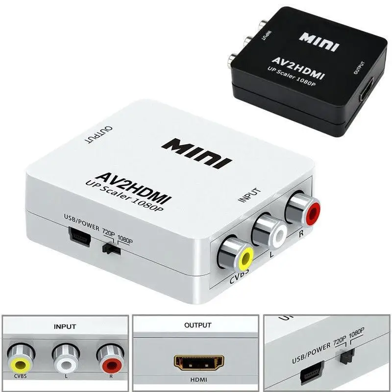 BEESCLOVER HDMI TO AV Adapter HD Video Converter Box HDMI to RCA AV/CVSB L/R Video 1080P for Nintend PS1 DVD
BEESCLOVER HDMI TO AV Adapter HD Video Converter Box HDMI to RCA AV/CVSB L/R Video 1080P for Nintend PS1 DVD
