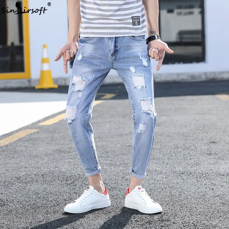 Jogging Fashion Men's Casual Jeans Trend Hole Design Korean Version Of The Street Pants Tight Feet Hip Hop Motorcycle Cowboy
Jogging Fashion Men's Casual Jeans Trend Hole Design Korean Version Of The Street Pants Tight Feet Hip Hop Motorcycle Cowboy