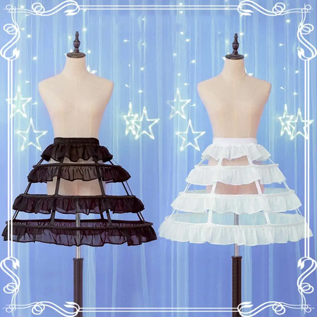 Lolita Dress Petticoat 3 Hoop Petticoat Adjustable Pannier Accessories Crinoline Cage Women Cosplay Dress handmade Girl
Lolita Dress Petticoat 3 Hoop Petticoat Adjustable Pannier Accessories Crinoline Cage Women Cosplay Dress handmade Girl