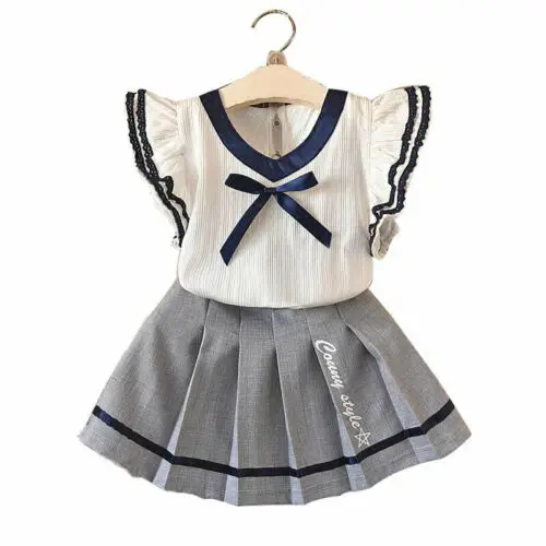 2019 Girl Dress 2PCS Toddler Kid Baby Girl Summer Clothes School Style T-shirt Top+Skirt 2pcs Outfit Set
2019 Girl Dress 2PCS Toddler Kid Baby Girl Summer Clothes School Style T-shirt Top+Skirt 2pcs Outfit Set