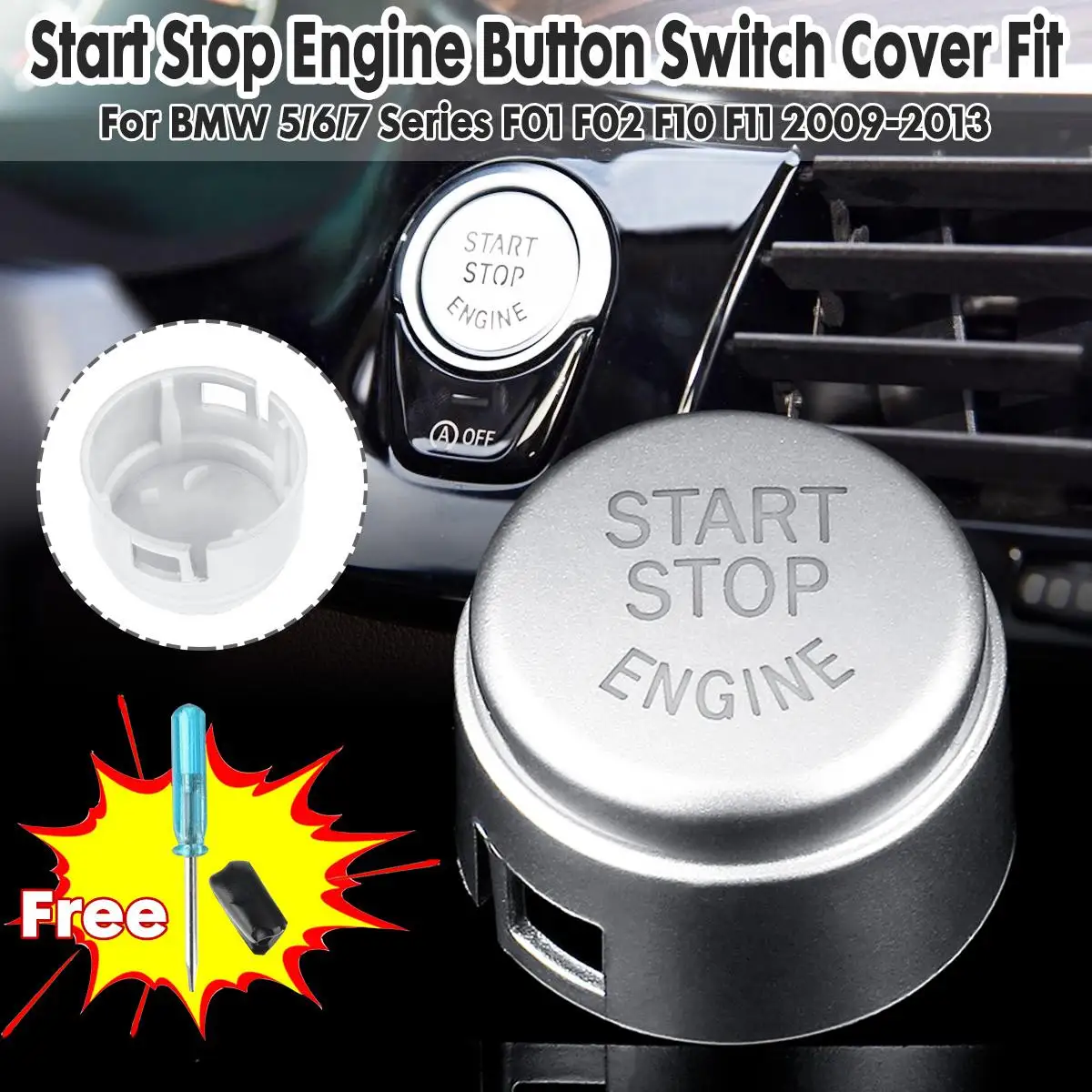 For BMW 5 6 7 Series F01 F02 F10 F11 F12 F13 2009-2013 With Install Tools Car Engine Start Stop Button Cover Car Styling
For BMW 5 6 7 Series F01 F02 F10 F11 F12 F13 2009-2013 With Install Tools Car Engine Start Stop Button Cover Car Styling