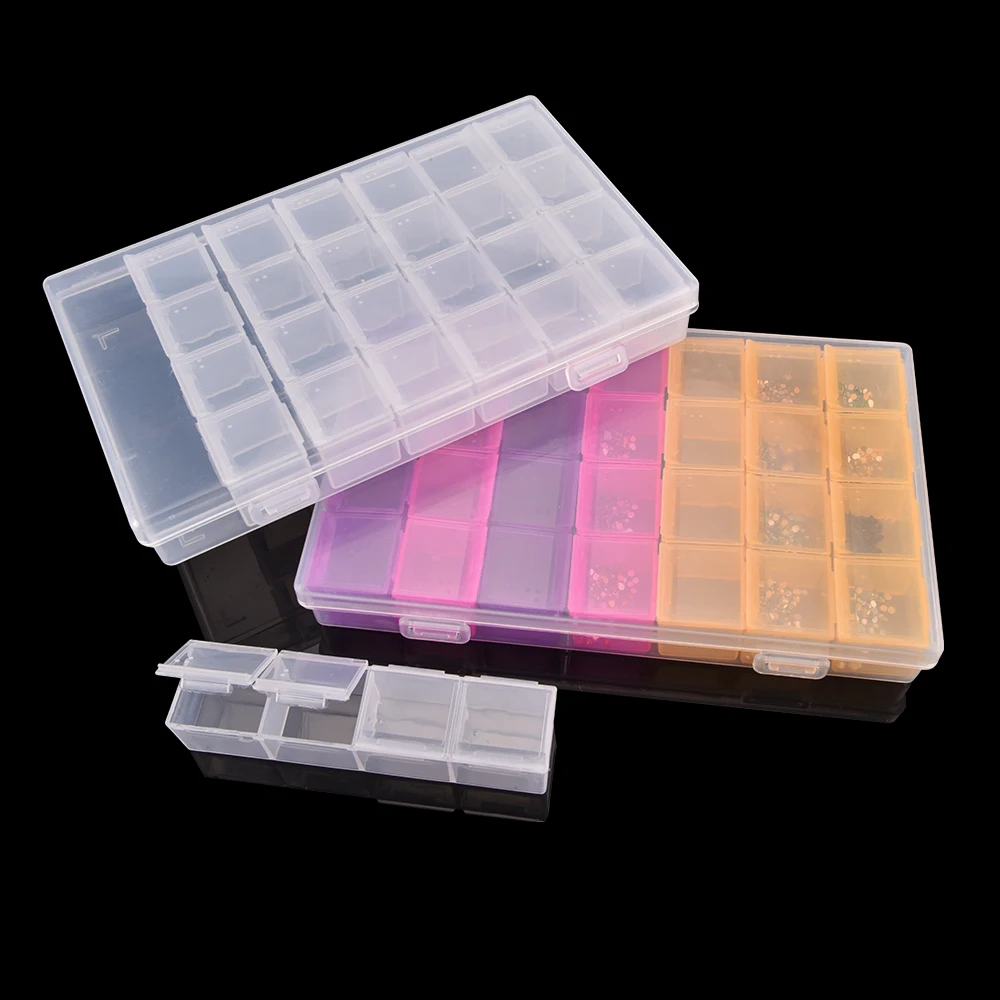 28 Slots Plastic Storage Box Jewelry Nail Art Rhinestone Tools Beads Box Case Diamond Embroidery Mosaic Kit Organizer Grids 
28 Slots Plastic Storage Box Jewelry Nail Art Rhinestone Tools Beads Box Case Diamond Embroidery Mosaic Kit Organizer Grids