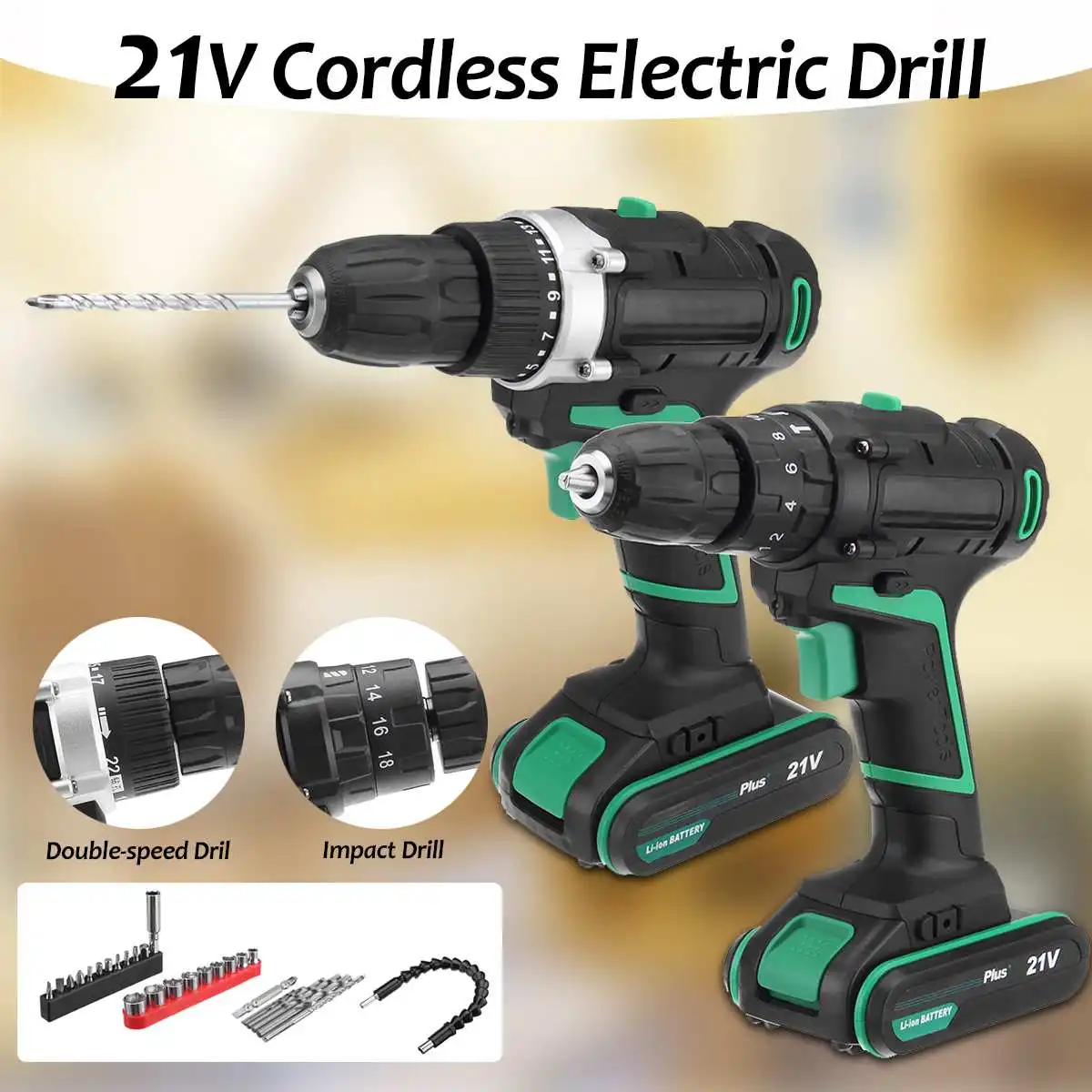 AC 100-240V 21V Plus Electric Screwdriver Cordless Electric Drills Driver Power Tools Included Rechargeable Lithium-ion Battery
AC 100-240V 21V Plus Electric Screwdriver Cordless Electric Drills Driver Power Tools Included Rechargeable Lithium-ion Battery