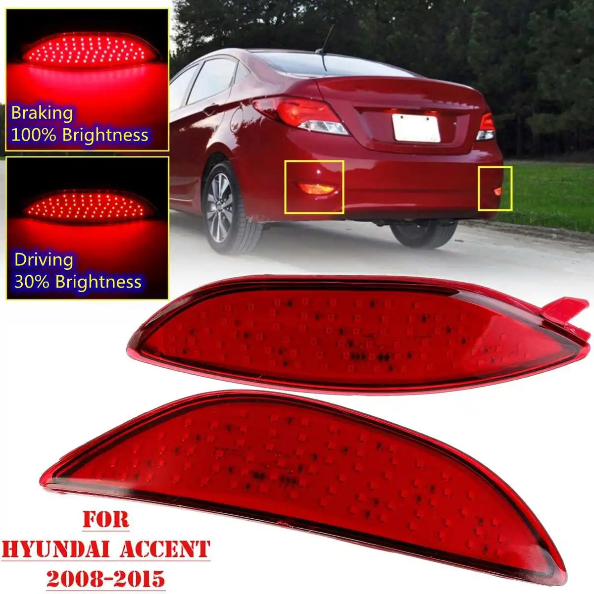 Car Led Rear Reflector Brake Light Lamp For Hyundai Accent Verna Solaris Sedan Verna 2008 - 2015 78LED Bumper Tail Light Drl Fog
Car Led Rear Reflector Brake Light Lamp For Hyundai Accent Verna Solaris Sedan Verna 2008 - 2015 78LED Bumper Tail Light Drl Fog